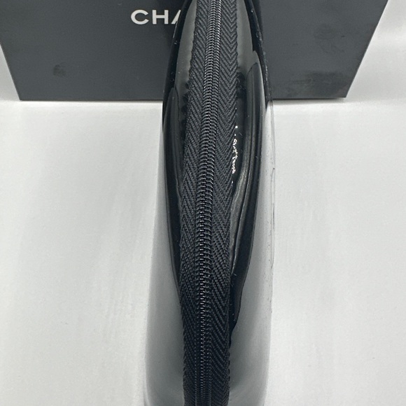 CHANEL Maquiliage Black Glossy Canvas Mini Make Up-Case Cosmetic - Picture 3 of 5